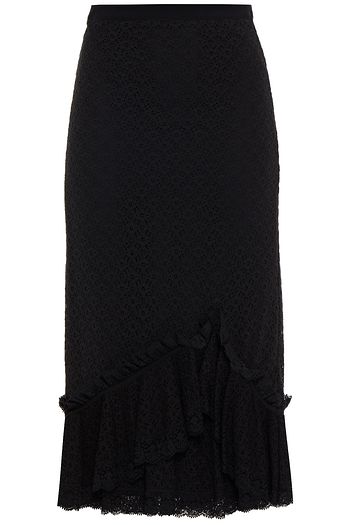 ERDEM Joss grosgrain-trimmed crocheted cotton-blend midi skirt