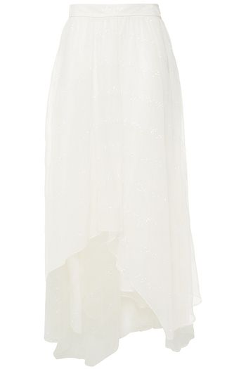 BRUNELLO CUCINELLI Tiered embellished silk-organza maxi skirt