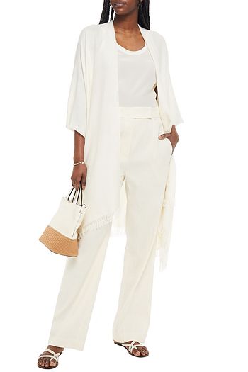 BRUNELLO CUCINELLI Hose mit geradem Bein aus Twill aus einer Leinenmischung