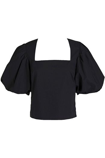 FRAME Nina cropped cotton-poplin top