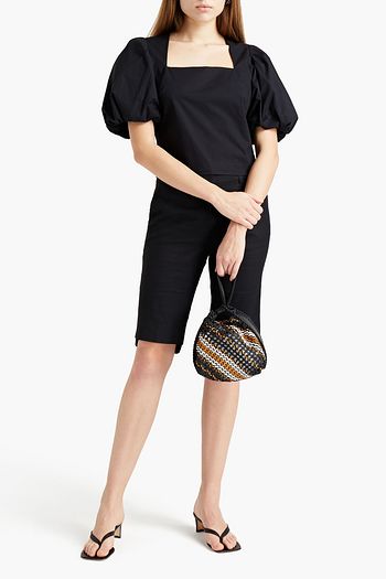 FRAME Nina cropped cotton-poplin top