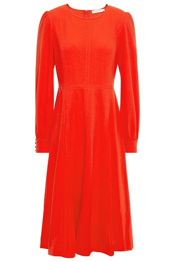 TORY BURCH Midikleid aus plissiertem Crêpe