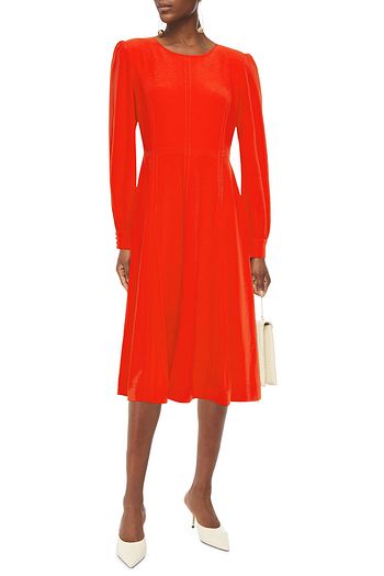 TORY BURCH Midikleid aus plissiertem Crêpe