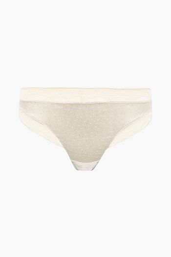 ERES Oisiveté lace-trimmed satin-jacquard mid-rise thong