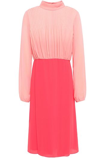MIKAEL AGHAL Pintucked georgette and crepe dress
