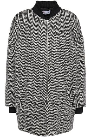 REDVALENTINO Coated wool-blend bomber jacket