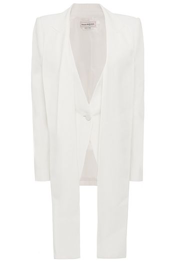 ALEXANDER MCQUEEN Paneled silk-cady blazer