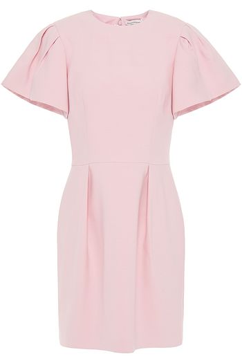 ALEXANDER MCQUEEN Pleated wool-blend mini dress