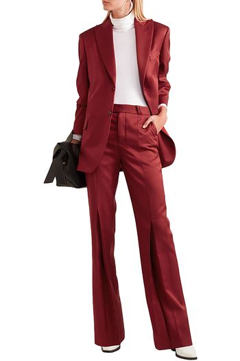 ACNE STUDIOS Tohny pleated satin-twill flared pants