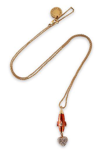 DOLCE & GABBANA Gold-tone, enamel and crystal necklace