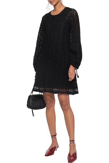 SEE BY CHLOÉ Tassel-trimmed cotton guipure lace mini dress