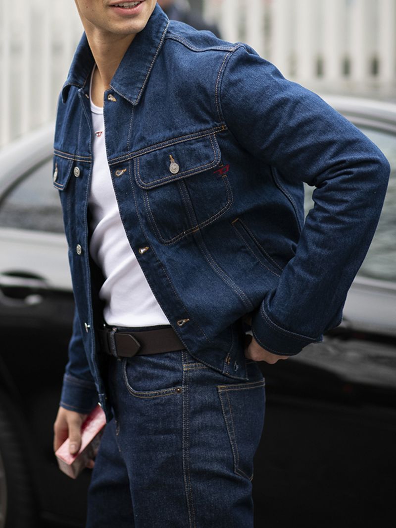 Woman in workwear clothing
