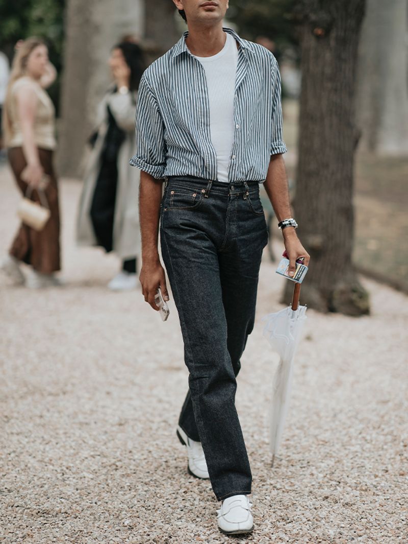 Woman in workwear clothing