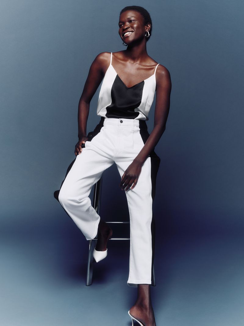 Woman in workwear clothing