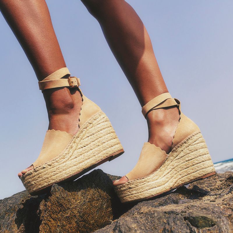Model wearing espadrilles by Castaner
