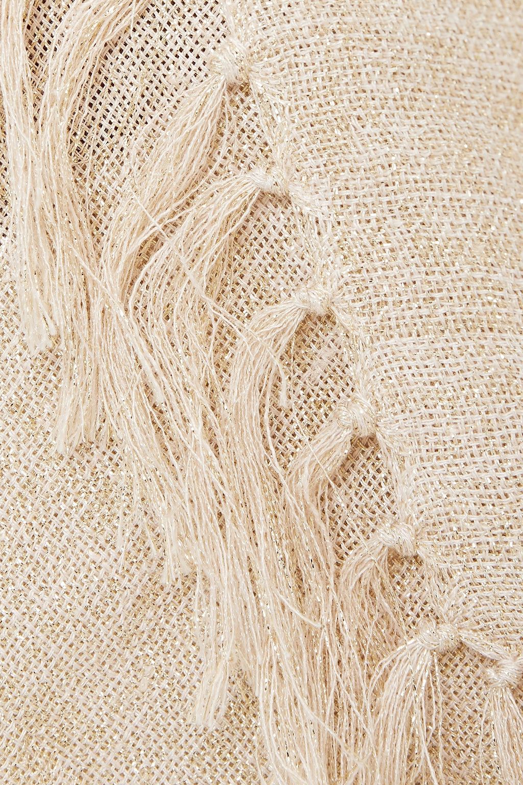 BRUNELLO CUCINELLI Fringed metallic gauze wrap