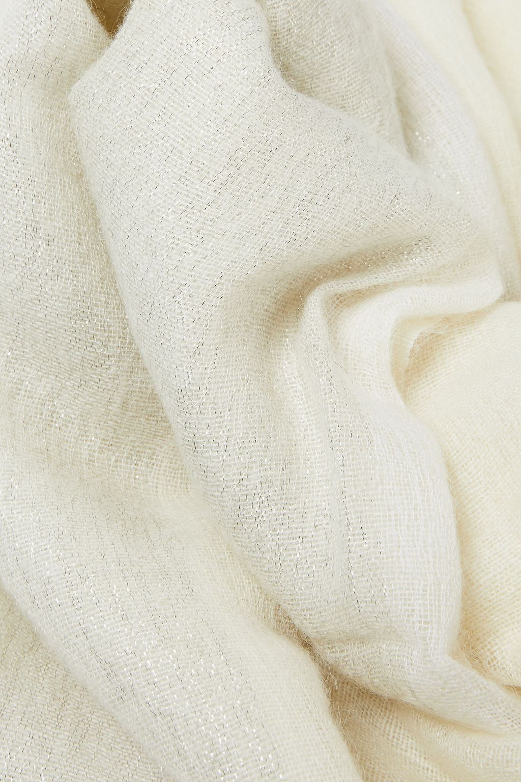 BRUNELLO CUCINELLI ほつれ加工 メタリックガーゼ スカーフ