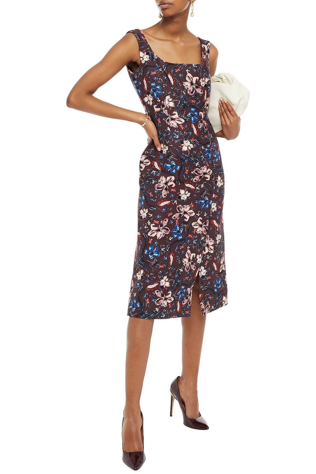ERDEM Arlie printed wool-blend midi dress