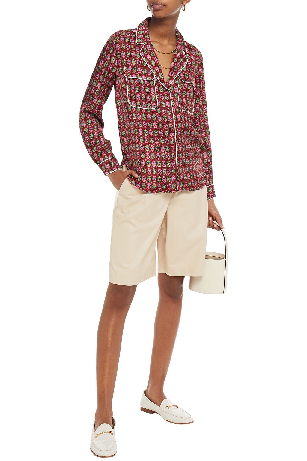 CLAUDIE PIERLOT Printed satin-twill shirt