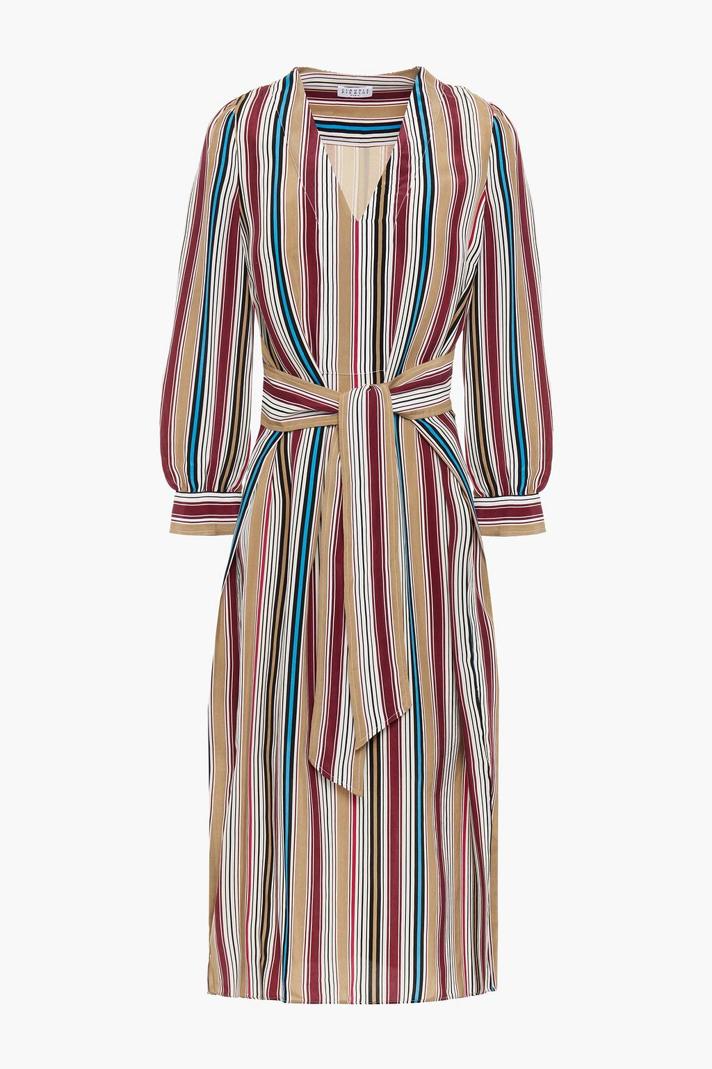 belted striped dress