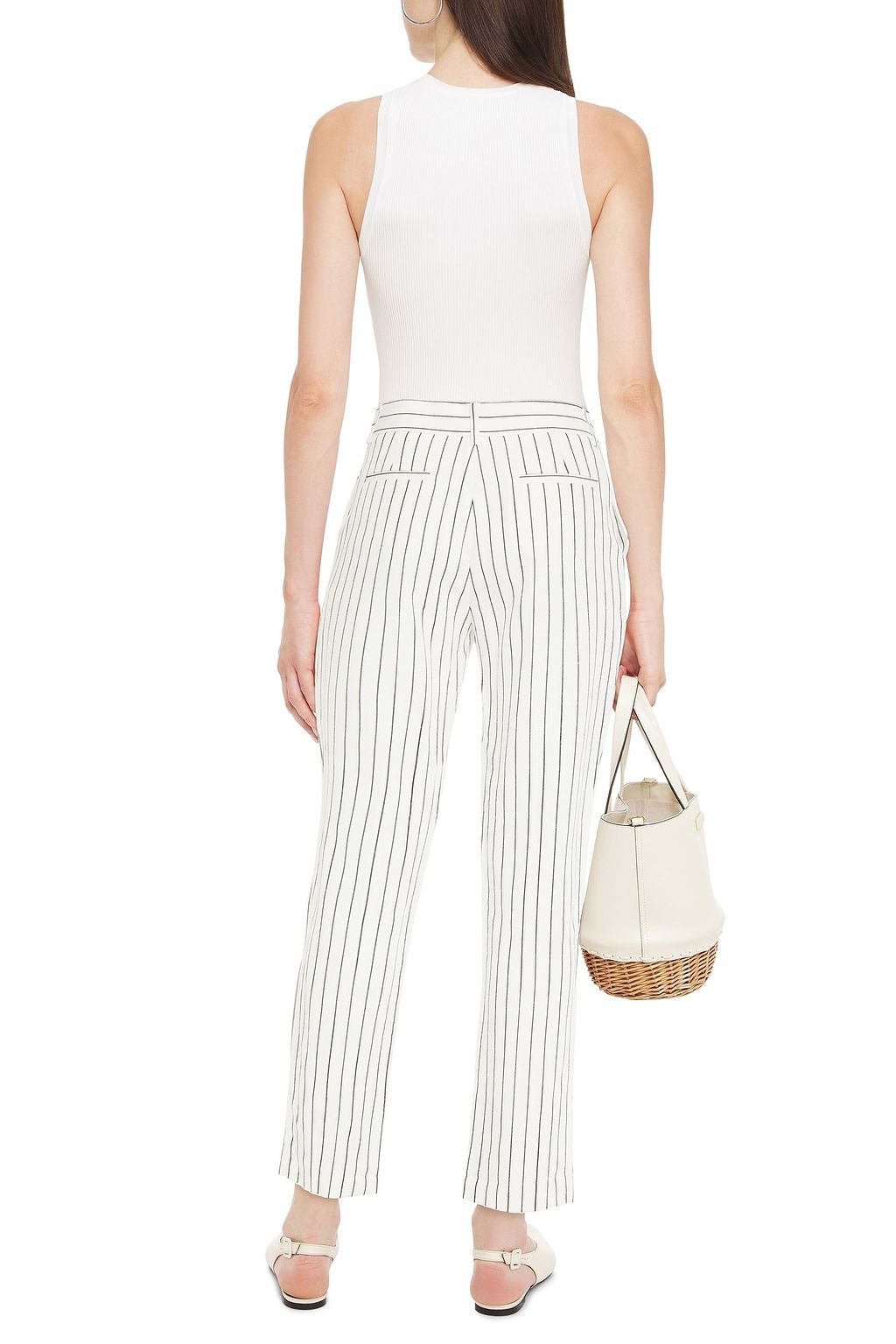BELLA FREUD Pinstriped woven straight-leg pants