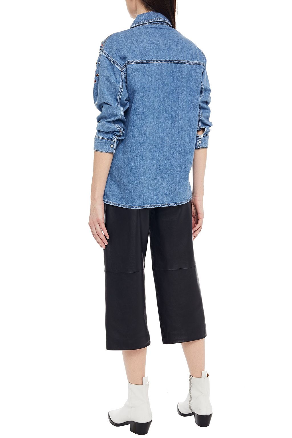 Mid denim Embellished denim shirt 