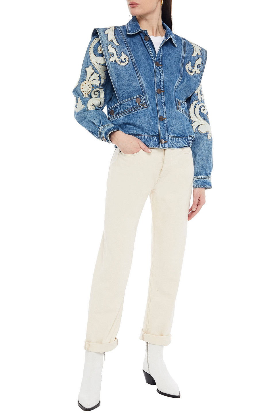 sandro embellished denim jacket