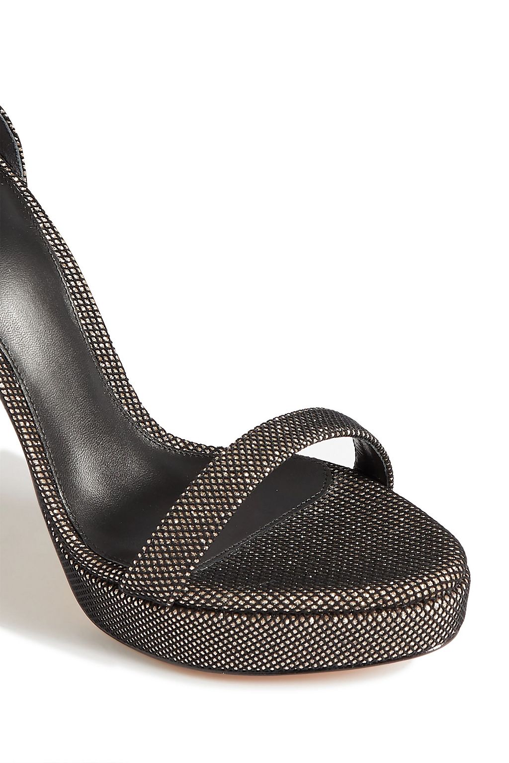 ALEXANDRE BIRMAN Cindy mesh and metallic leather platform sandals
