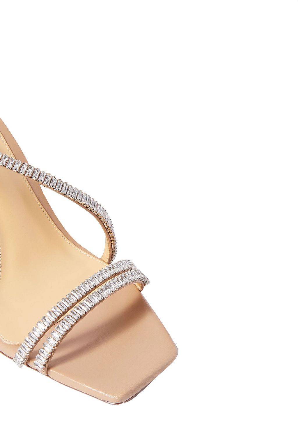 ALEXANDRE BIRMAN Lacy crystal-embellished leather mules