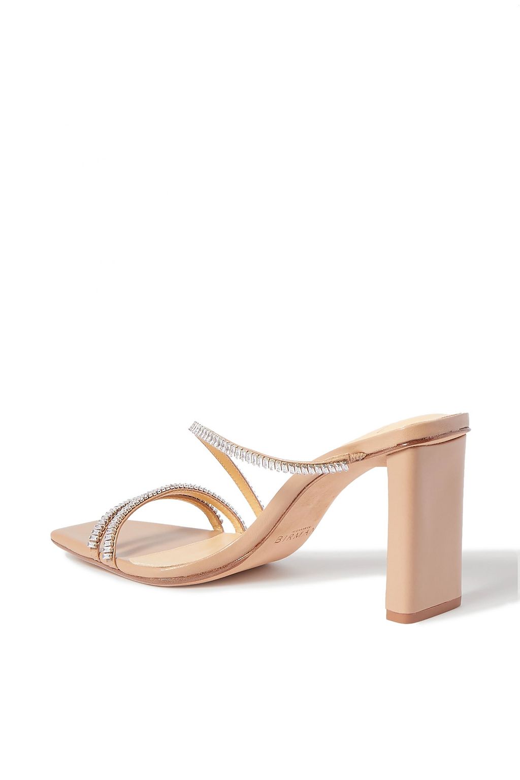 ALEXANDRE BIRMAN Lacy crystal-embellished leather mules