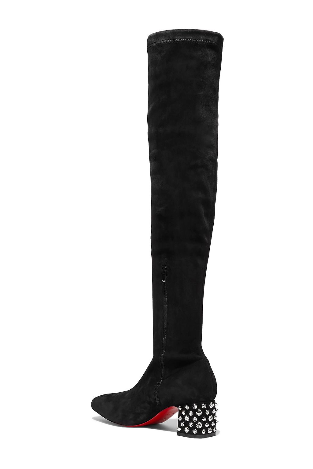 CHRISTIAN LOUBOUTIN Study Stretch 55 spiked suede over-the-knee boots