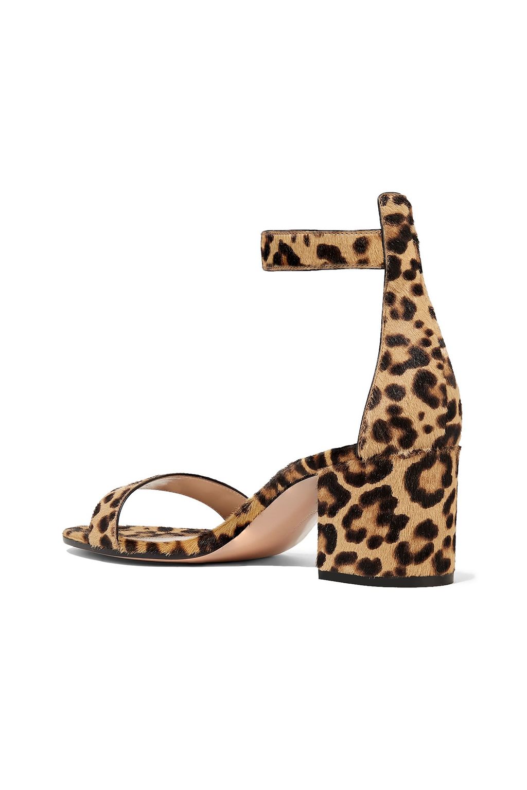 leopard print ankle strap sandals