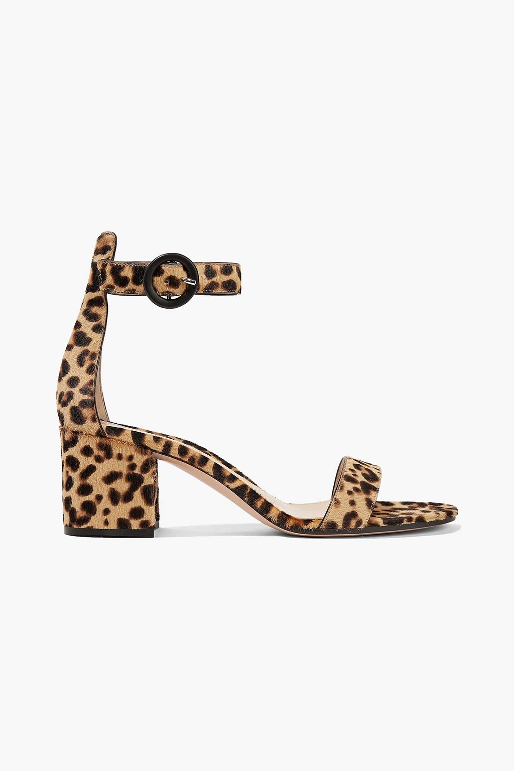 leopard print mid heel sandals