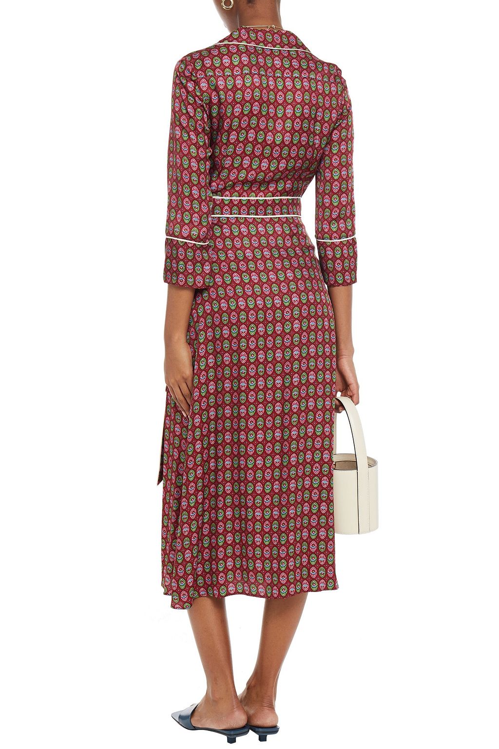CLAUDIE PIERLOT Printed satin-twill midi wrap dress