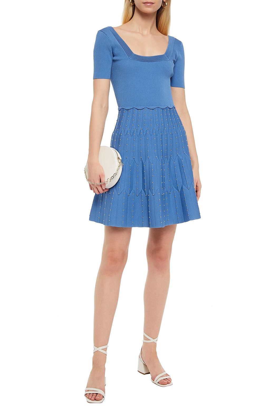 SANDRO Flyn embellished knitted mini dress