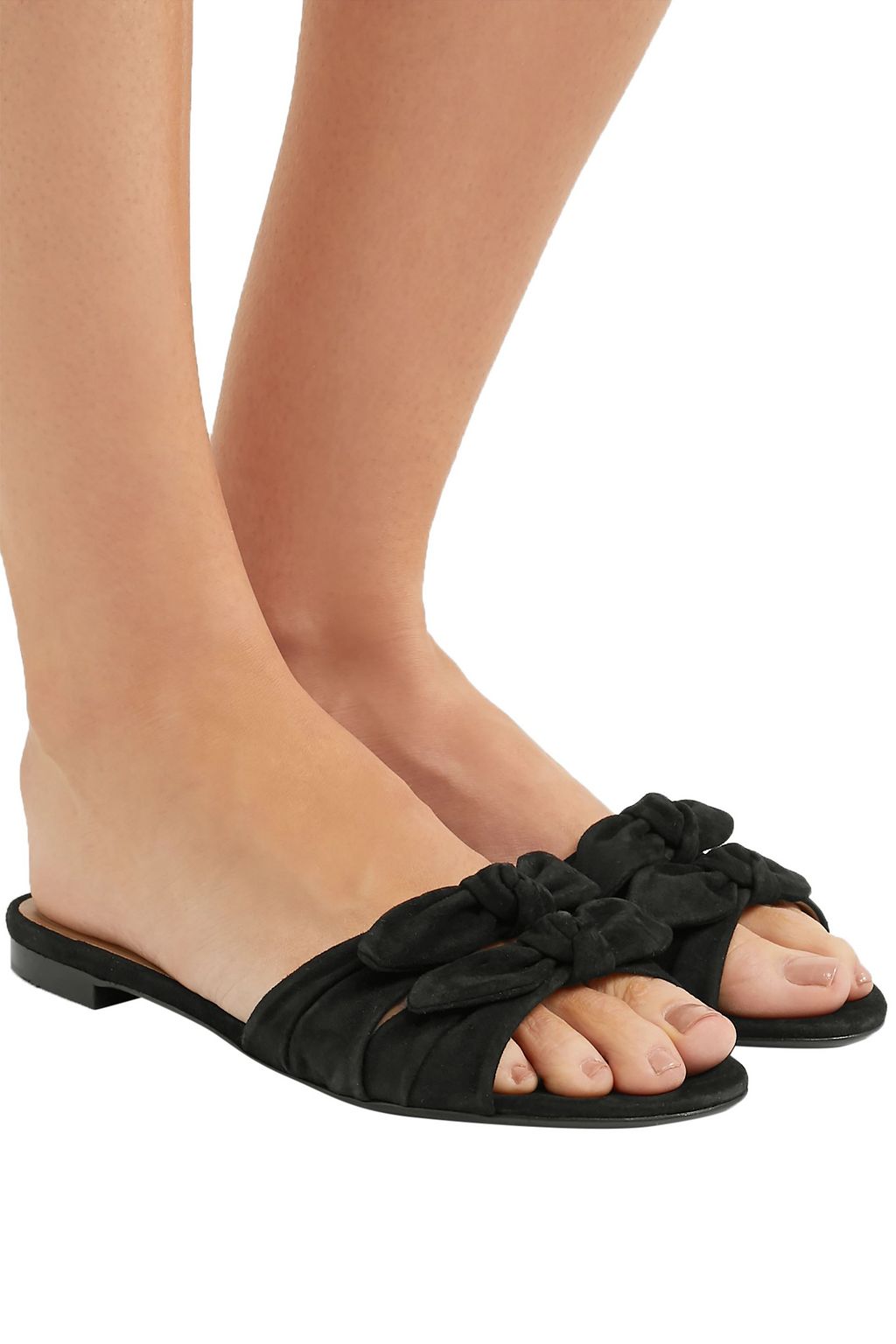 TABITHA SIMMONS Cleo bow-embellished suede slides
