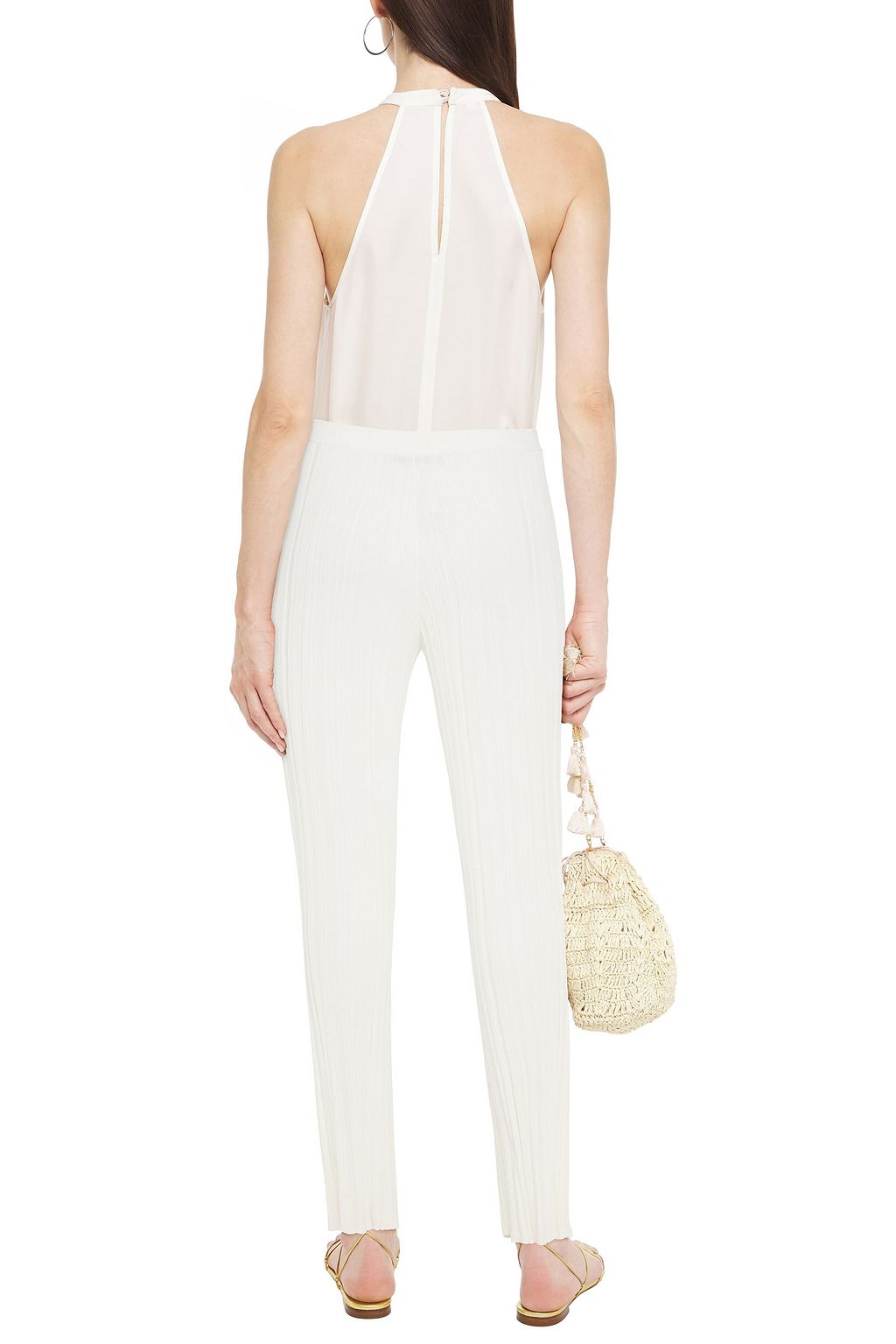 GENTRYPORTOFINO Ribbed-knit straight-leg pants