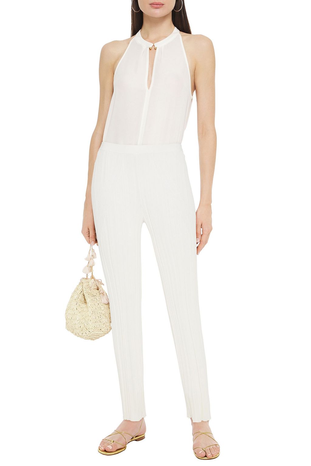 GENTRYPORTOFINO Ribbed-knit straight-leg pants