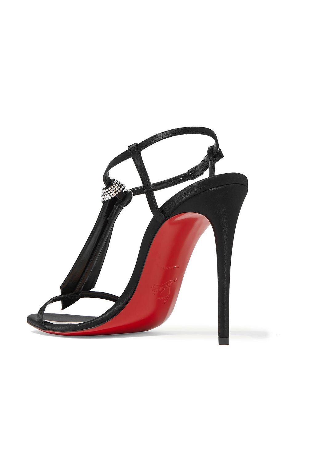 CHRISTIAN LOUBOUTIN T Cab 100 crystal-embellished satin sandals