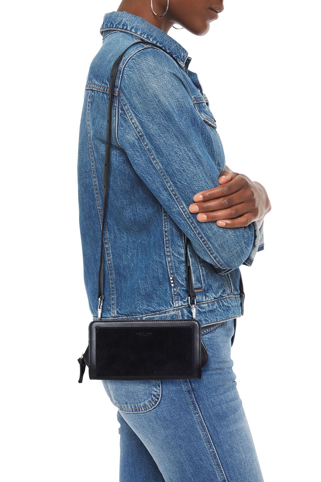 RAG & BONE Capture suede and leather shoulder bag