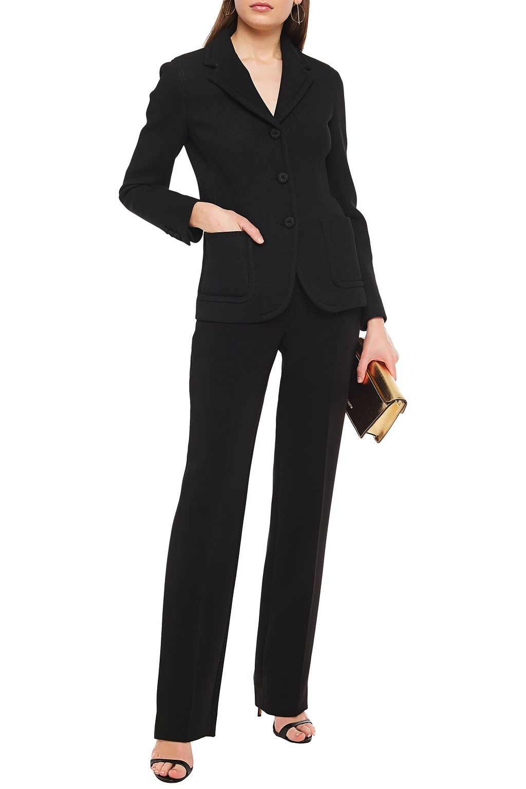 MOSCHINO Appliquéd crepe blazer