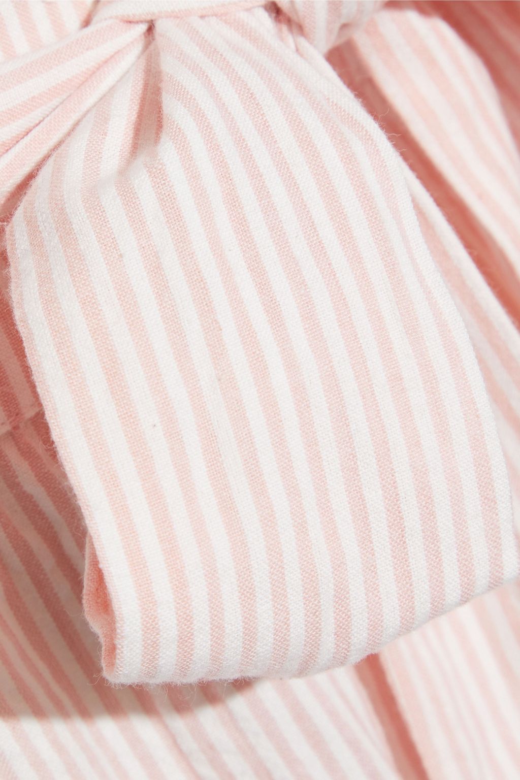 MELISSA ODABASH Alisa belted striped cotton-seersucker midi skirt