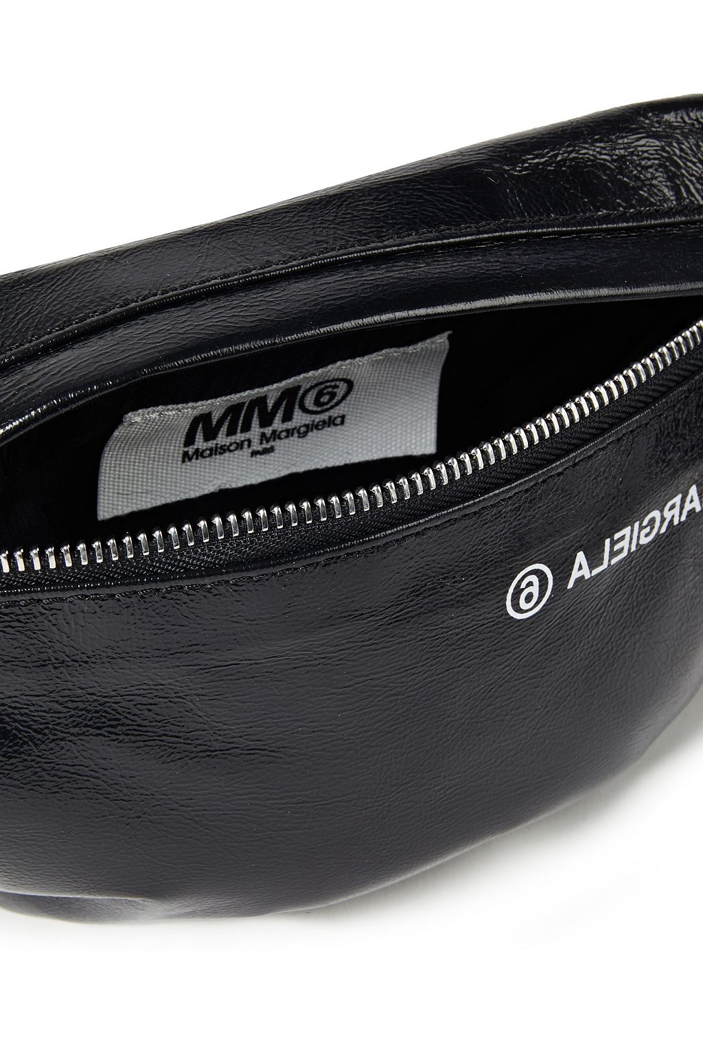 MM6 MAISON MARGIELA Metallic faux crinkled-leather belt bag