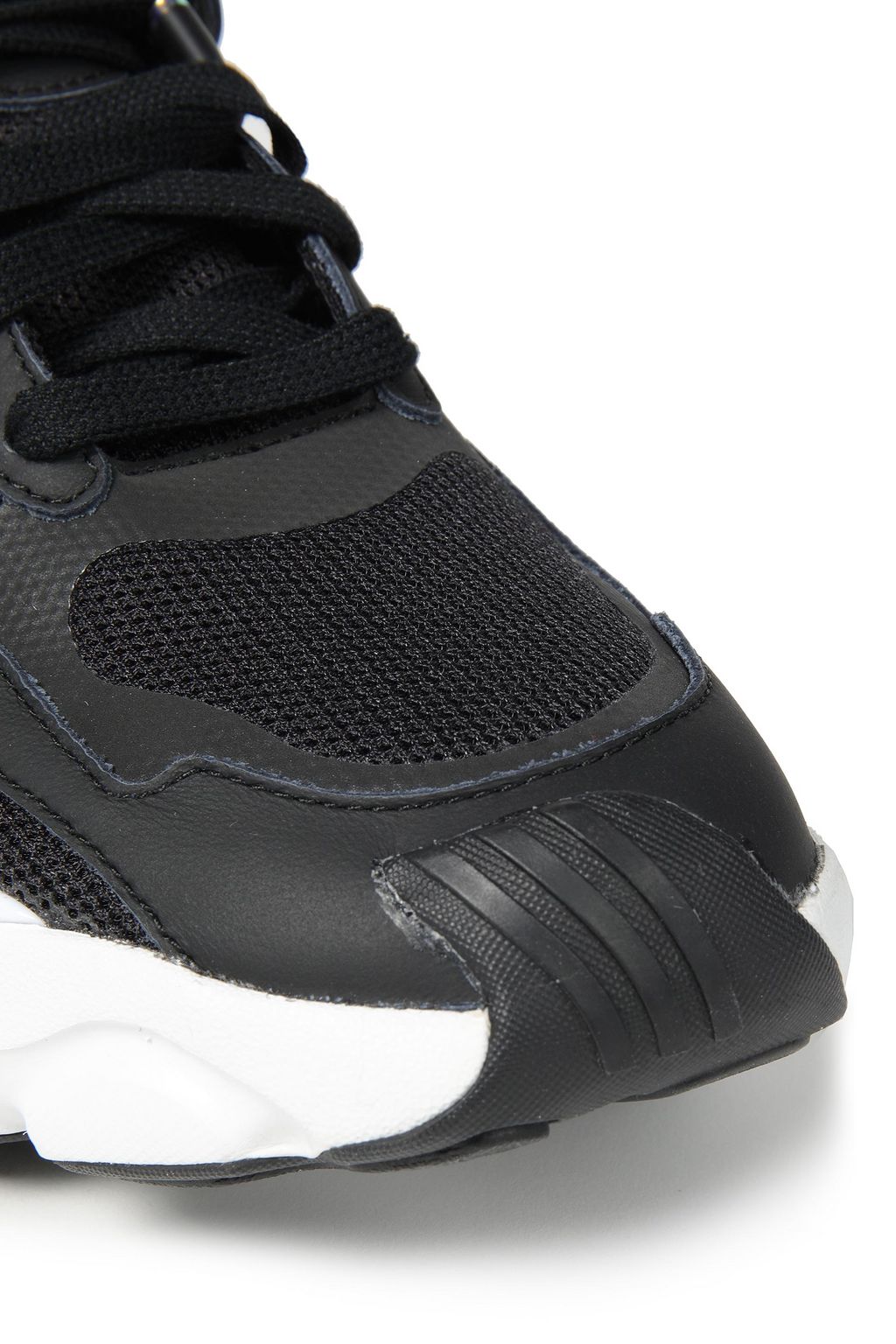 ADIDAS ORIGINALS Metallic leather and mesh sneakers