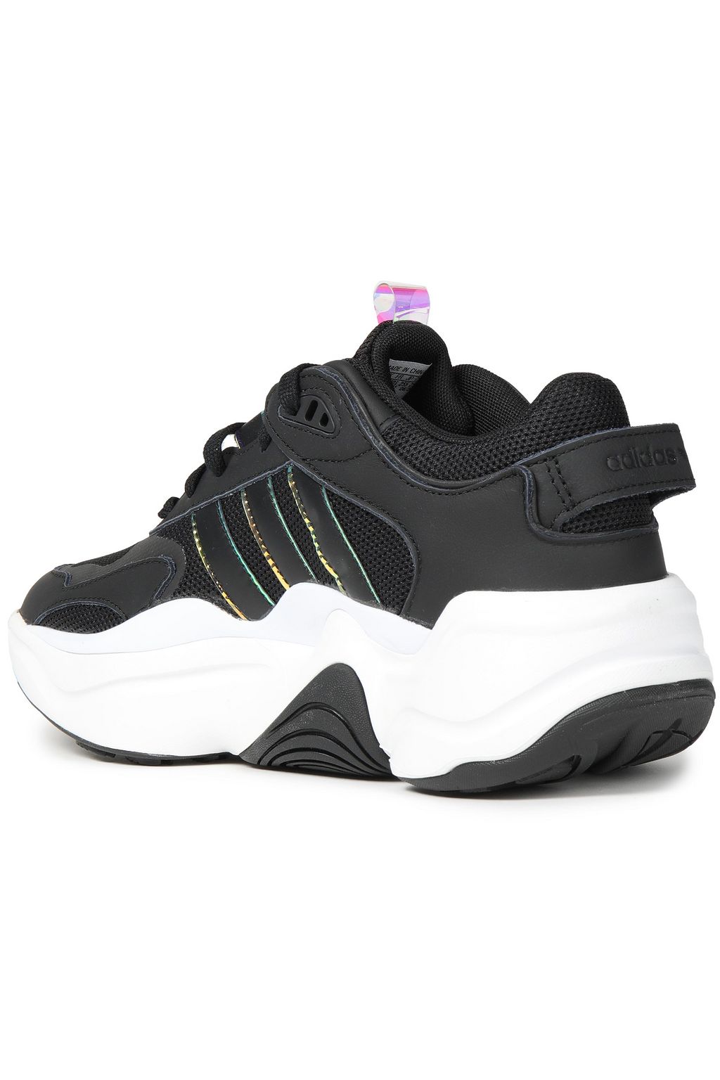 ADIDAS ORIGINALS Metallic leather and mesh sneakers
