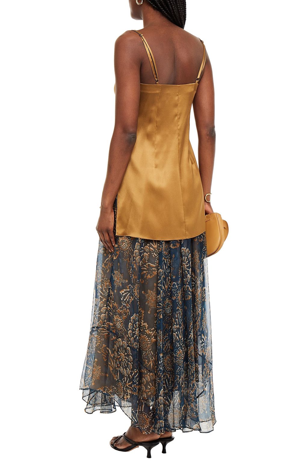 BRUNELLO CUCINELLI Bead-embellished silk-blend satin camisole