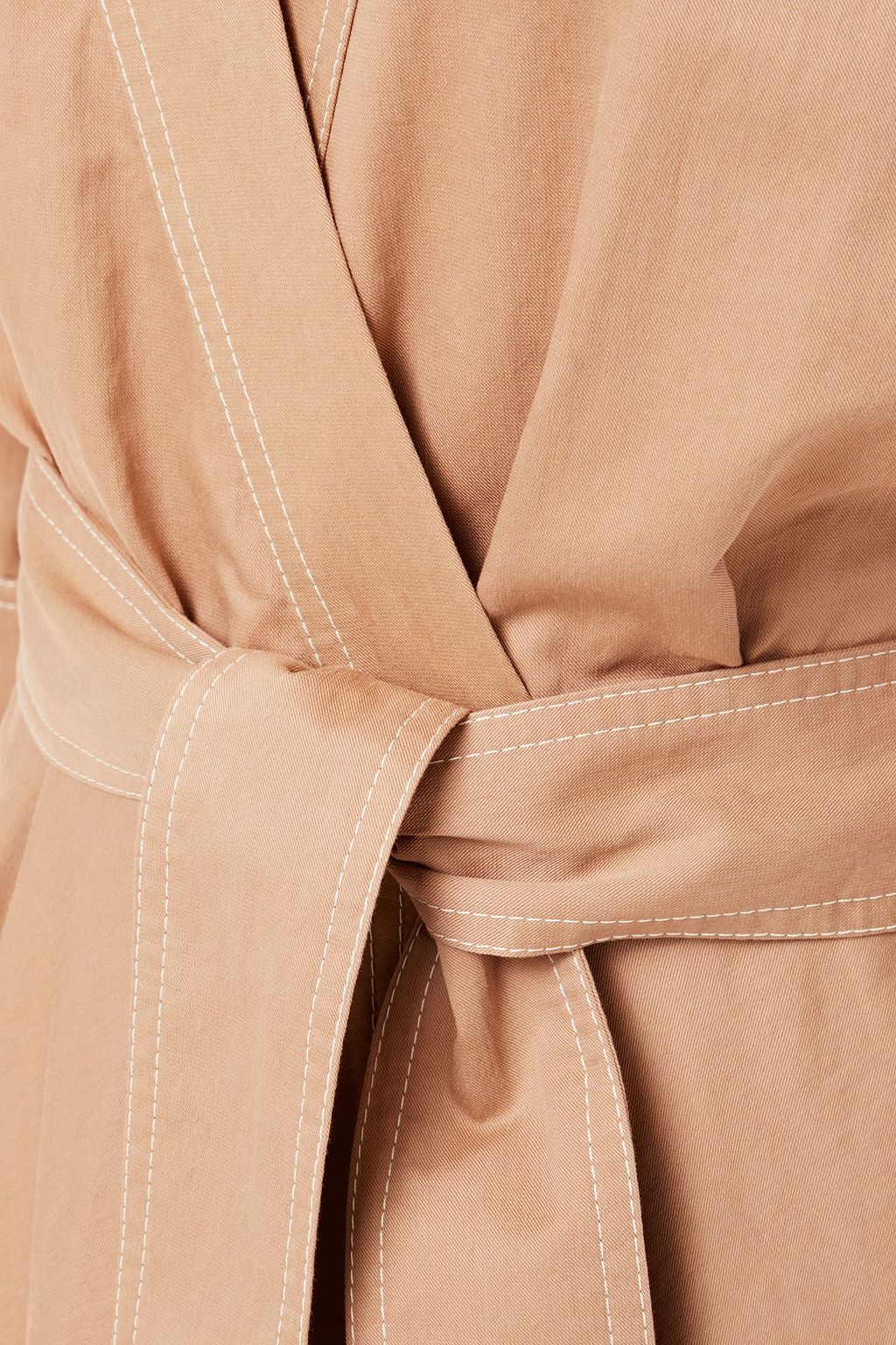 BRUNELLO CUCINELLI Belted cotton-blend twill wrap dress