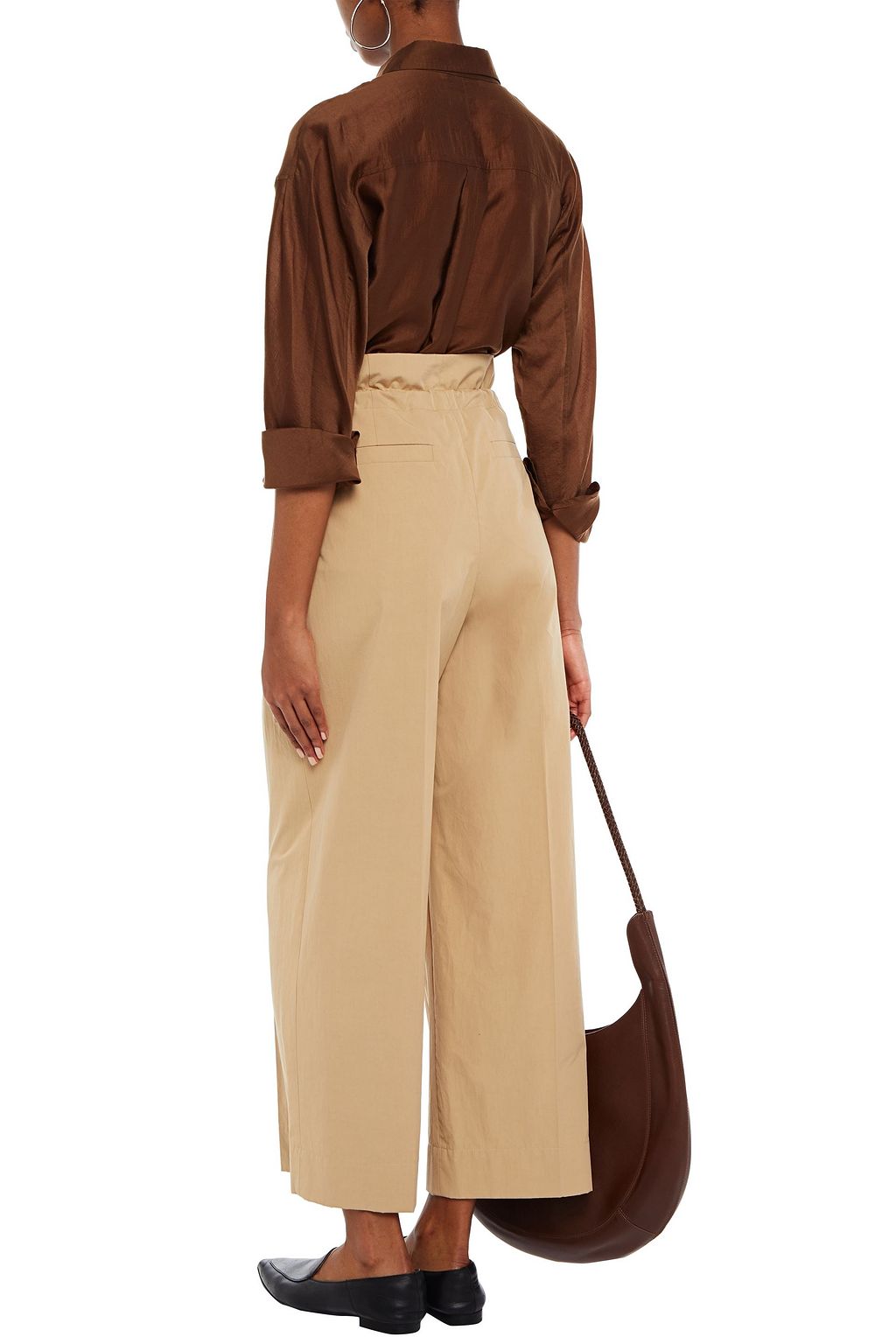 BRUNELLO CUCINELLI Belted cotton-poplin wide-leg pants