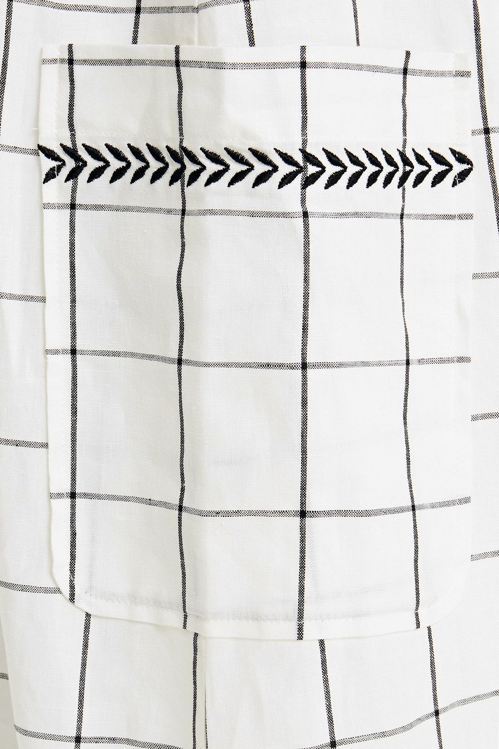 SUMMERY COPENHAGEN Sara embroidered checked linen and cotton-blend midi dress