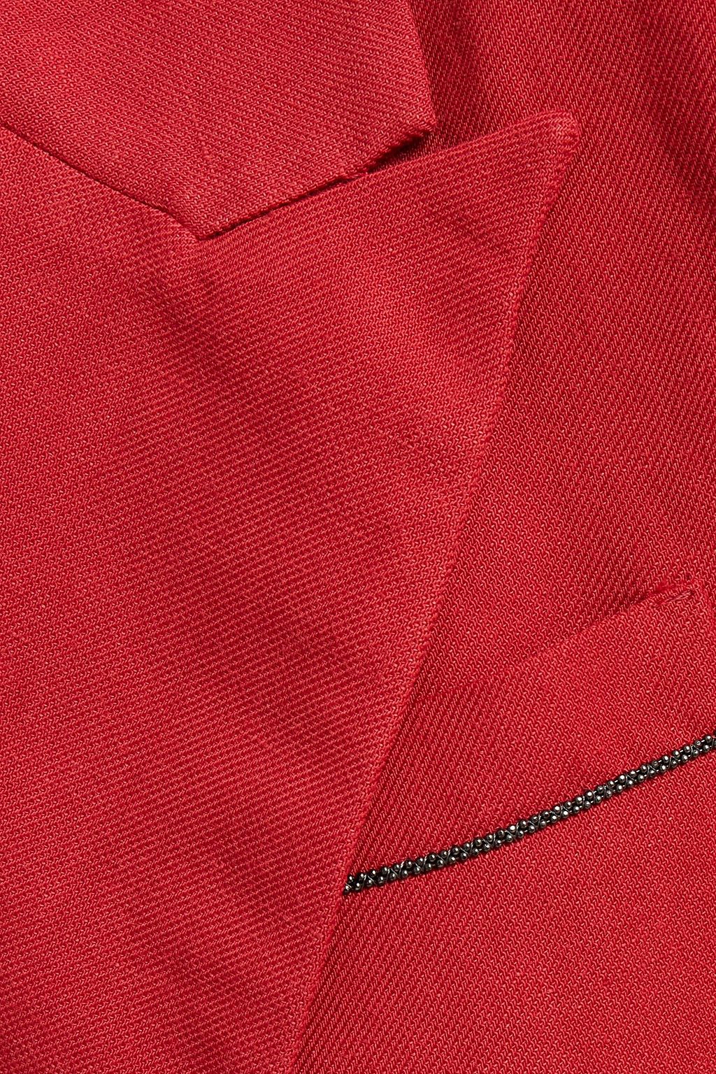 BRUNELLO CUCINELLI Blazer aus Twill mit Zierperlen und Gürtel